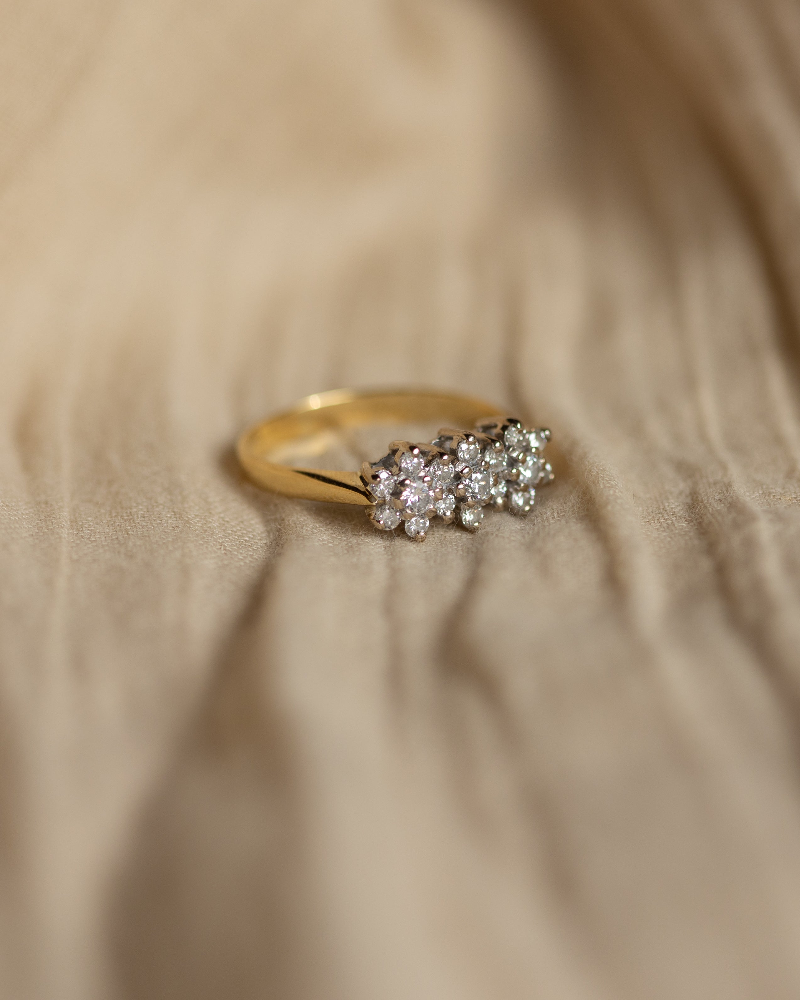 Genevieve 1988 Vintage 18ct Gold Diamond Cluster Ring