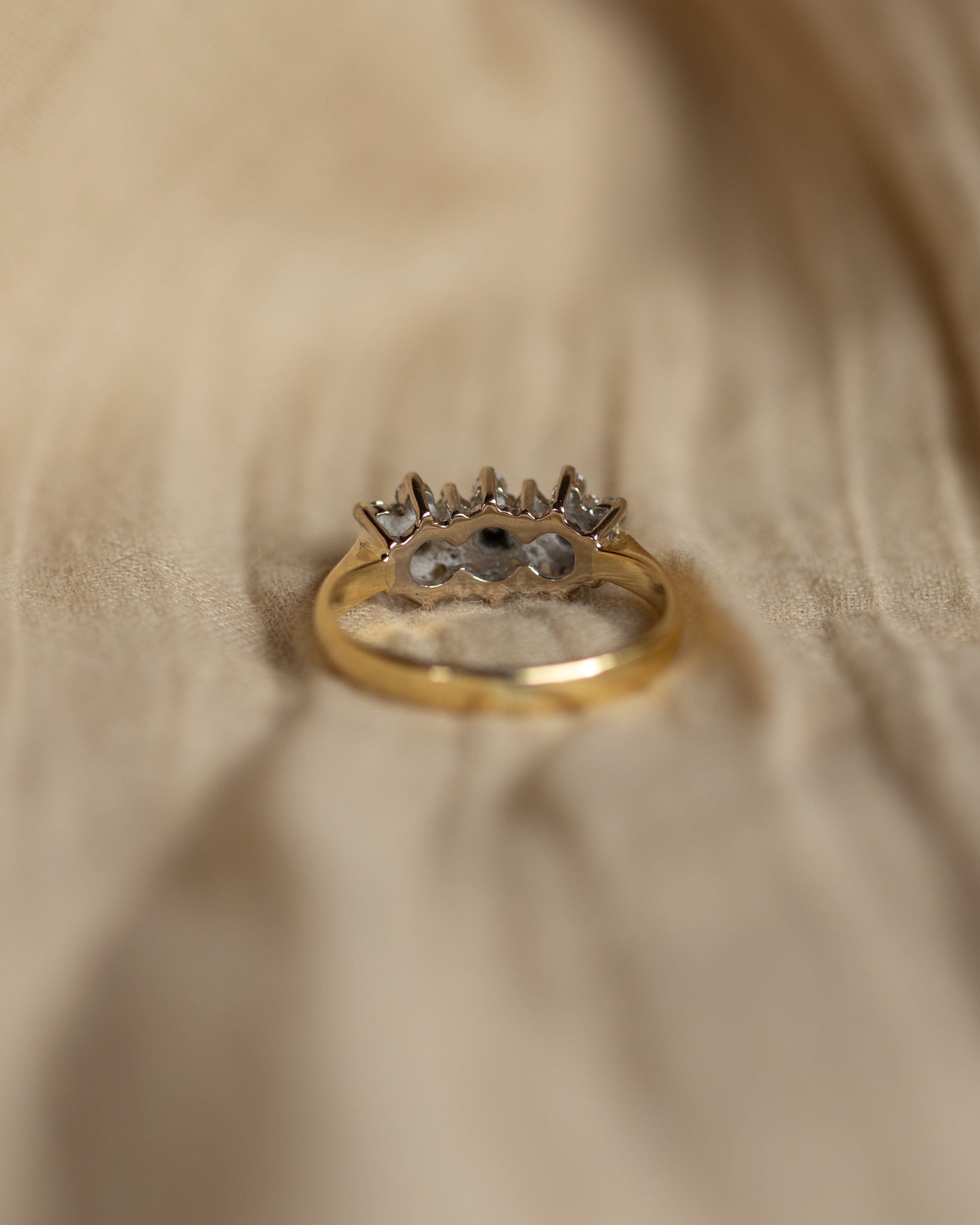 Genevieve 1988 Vintage 18ct Gold Diamond Cluster Ring