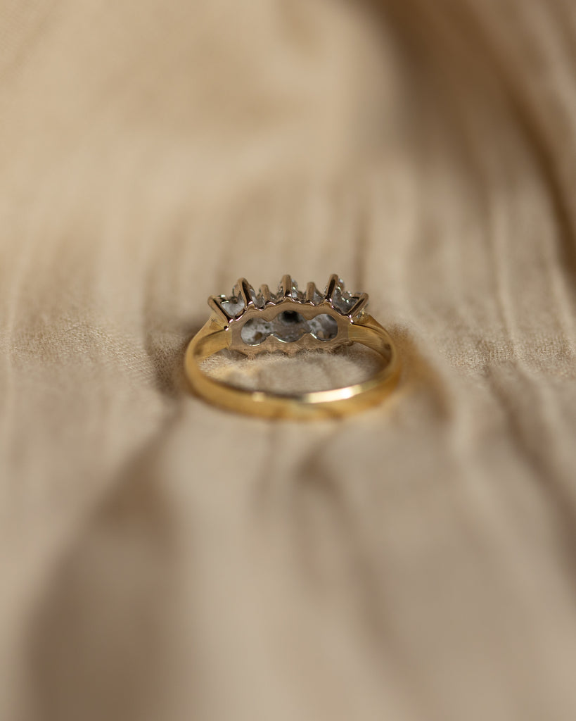 Genevieve 1988 Vintage 18ct Gold Diamond Cluster Ring