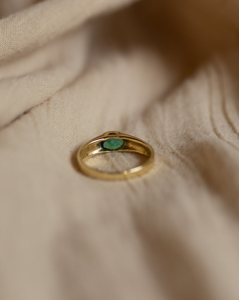 Josephine Vintage 18ct Gold Emerald Single Stone Ring
