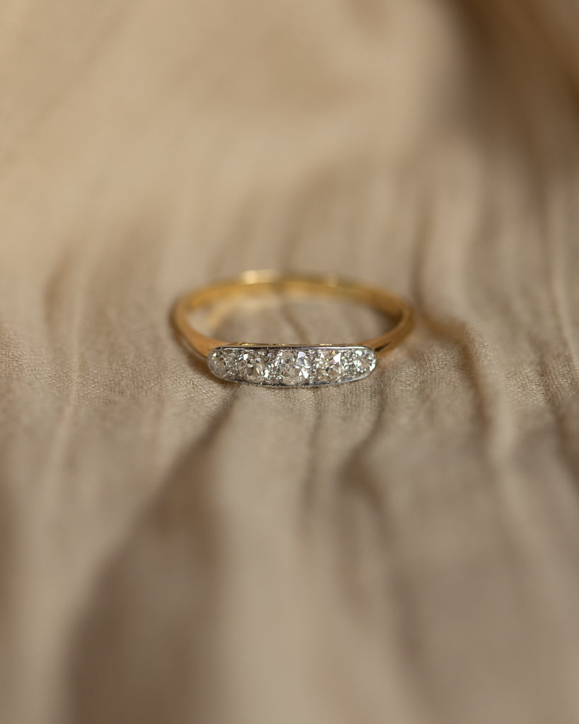 Astrid Antique 18ct Gold Diamond Five Stone Ring