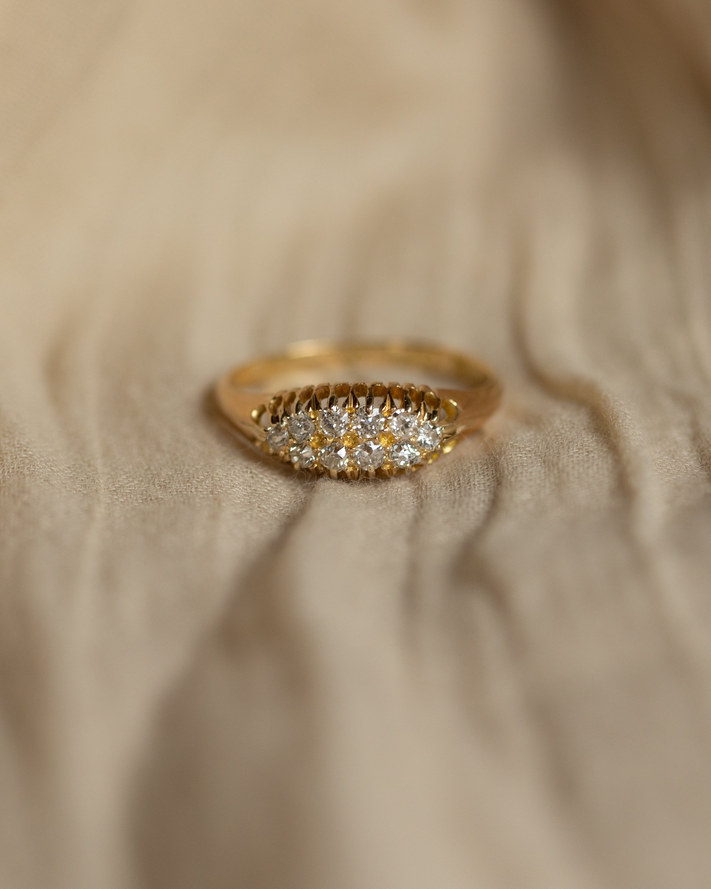Dolores 1902 Antique 18ct Gold Diamond Ten Stone Ring