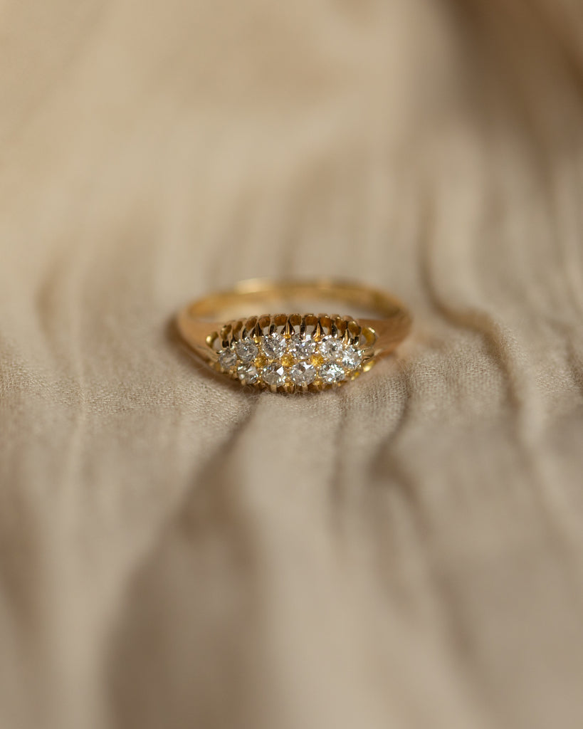 Dolores 1902 Antique 18ct Gold Diamond Ten Stone Ring