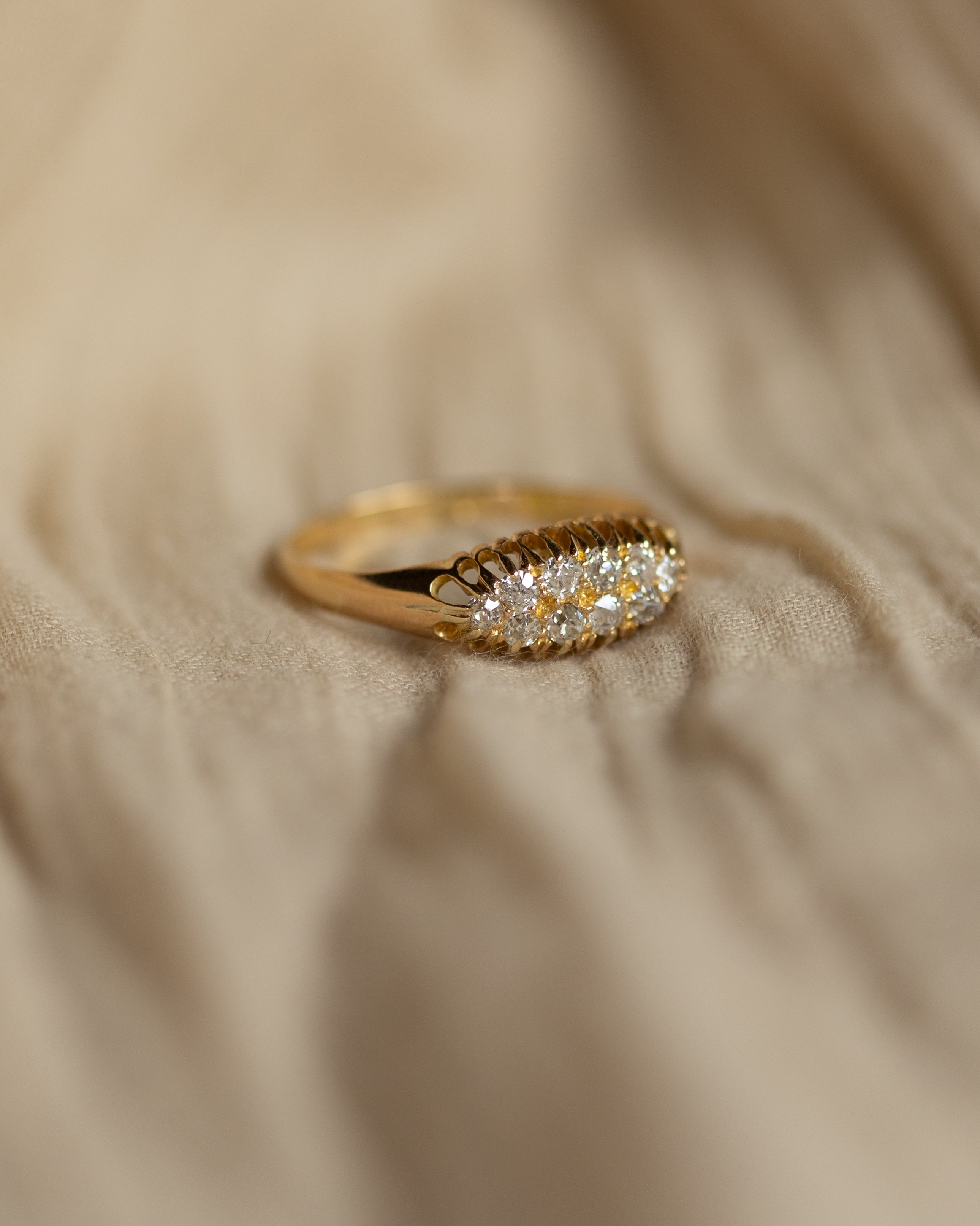 Dolores 1902 Antique 18ct Gold Diamond Ten Stone Ring