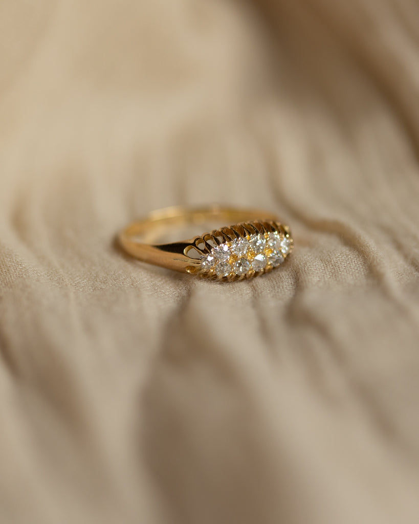 Dolores 1902 Antique 18ct Gold Diamond Ten Stone Ring