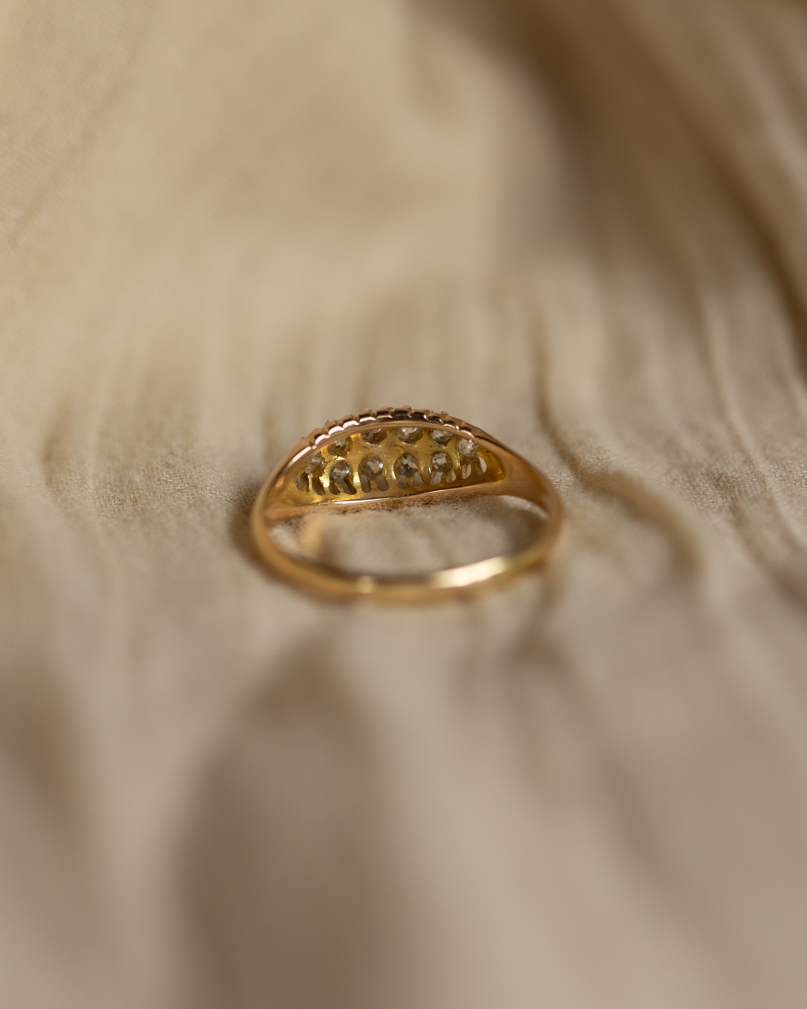 Dolores 1902 Antique 18ct Gold Diamond Ten Stone Ring