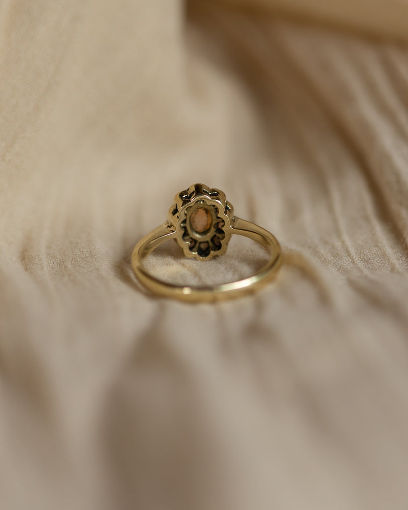 Anna Vintage 9ct Gold Opal Flowerhead Cluster Ring