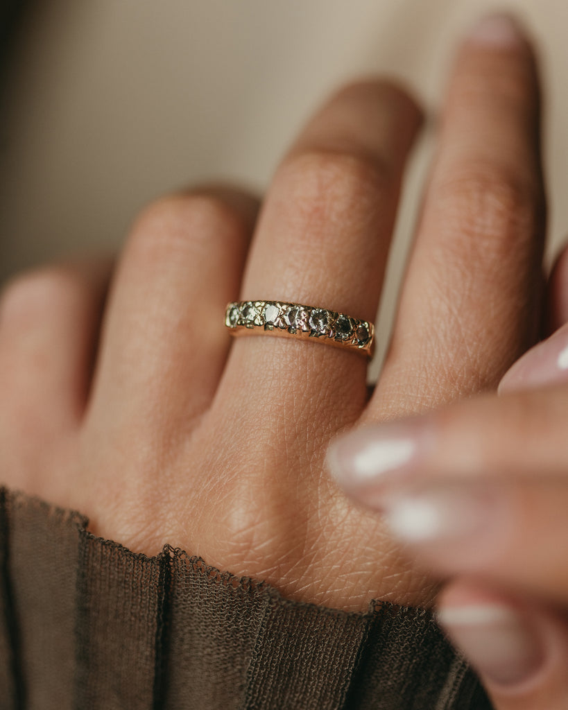 Laurel 1976 Vintage 18ct Gold Diamond Half Eternity Ring