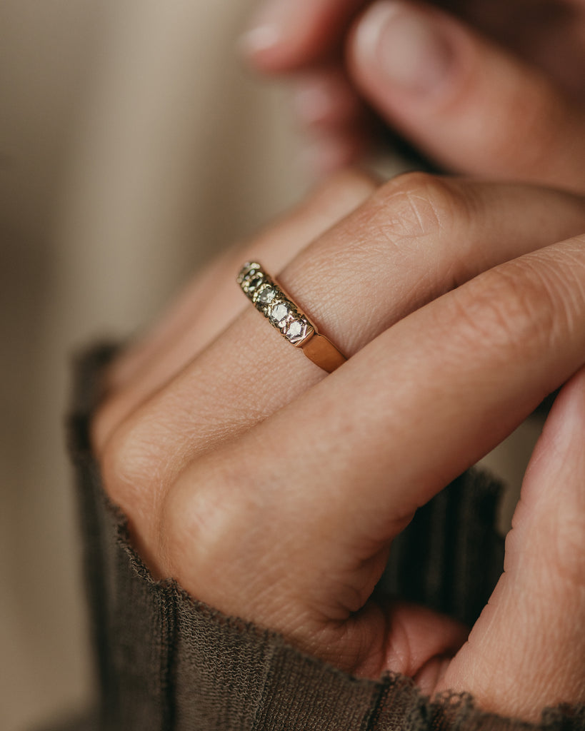 Laurel 1976 Vintage 18ct Gold Diamond Half Eternity Ring