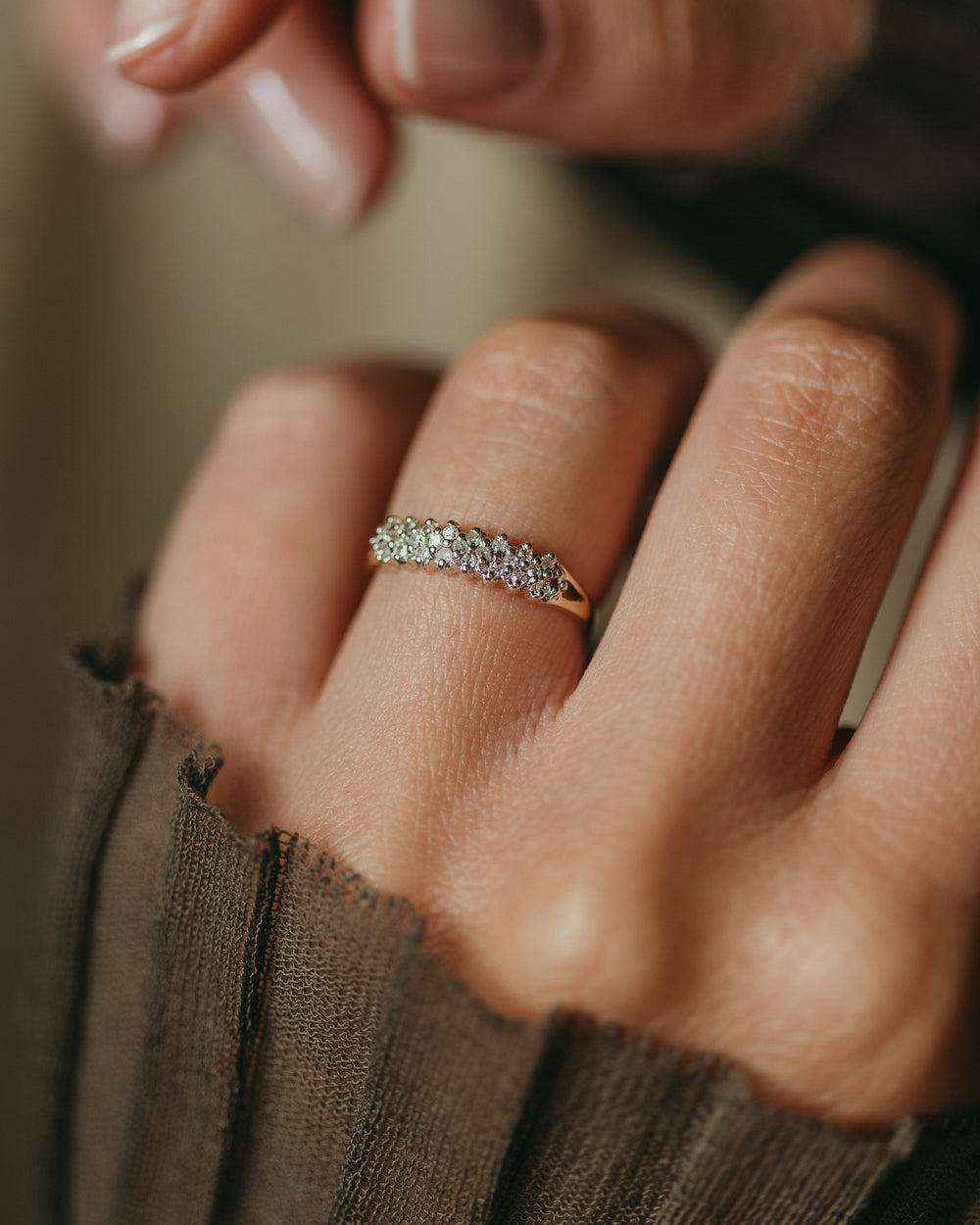 Carrie 1990 Vintage 9ct Gold Diamond Half Eternity Ring