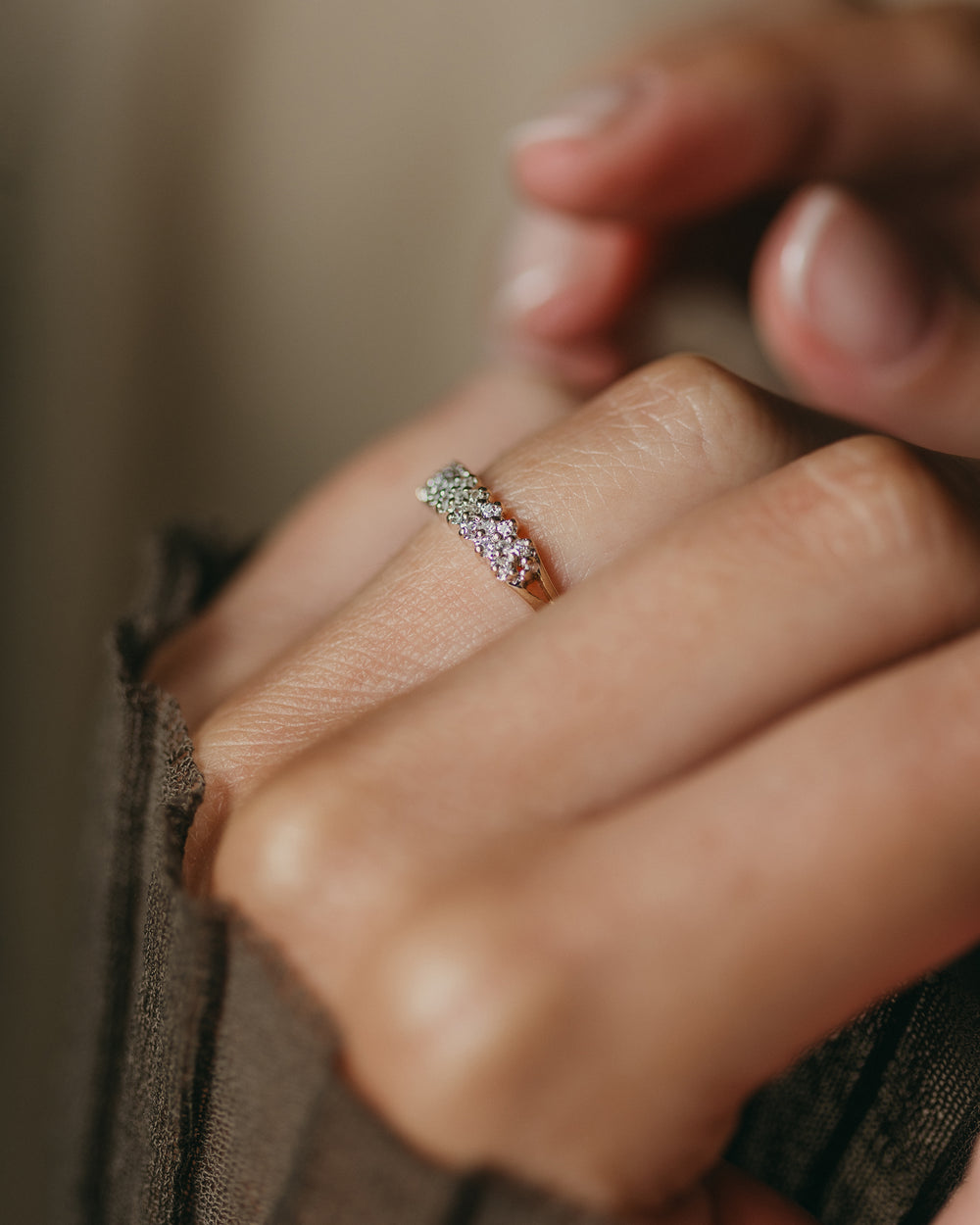 Carrie 1990 Vintage 9ct Gold Diamond Half Eternity Ring