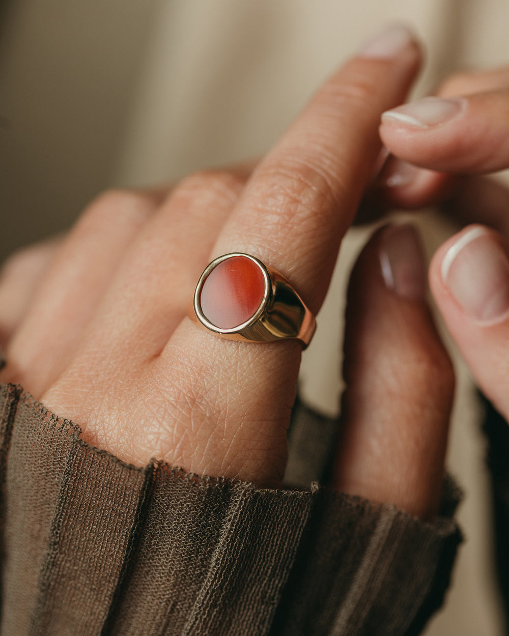 Esther Vintage 9ct Gold Sardonyx Signet Ring