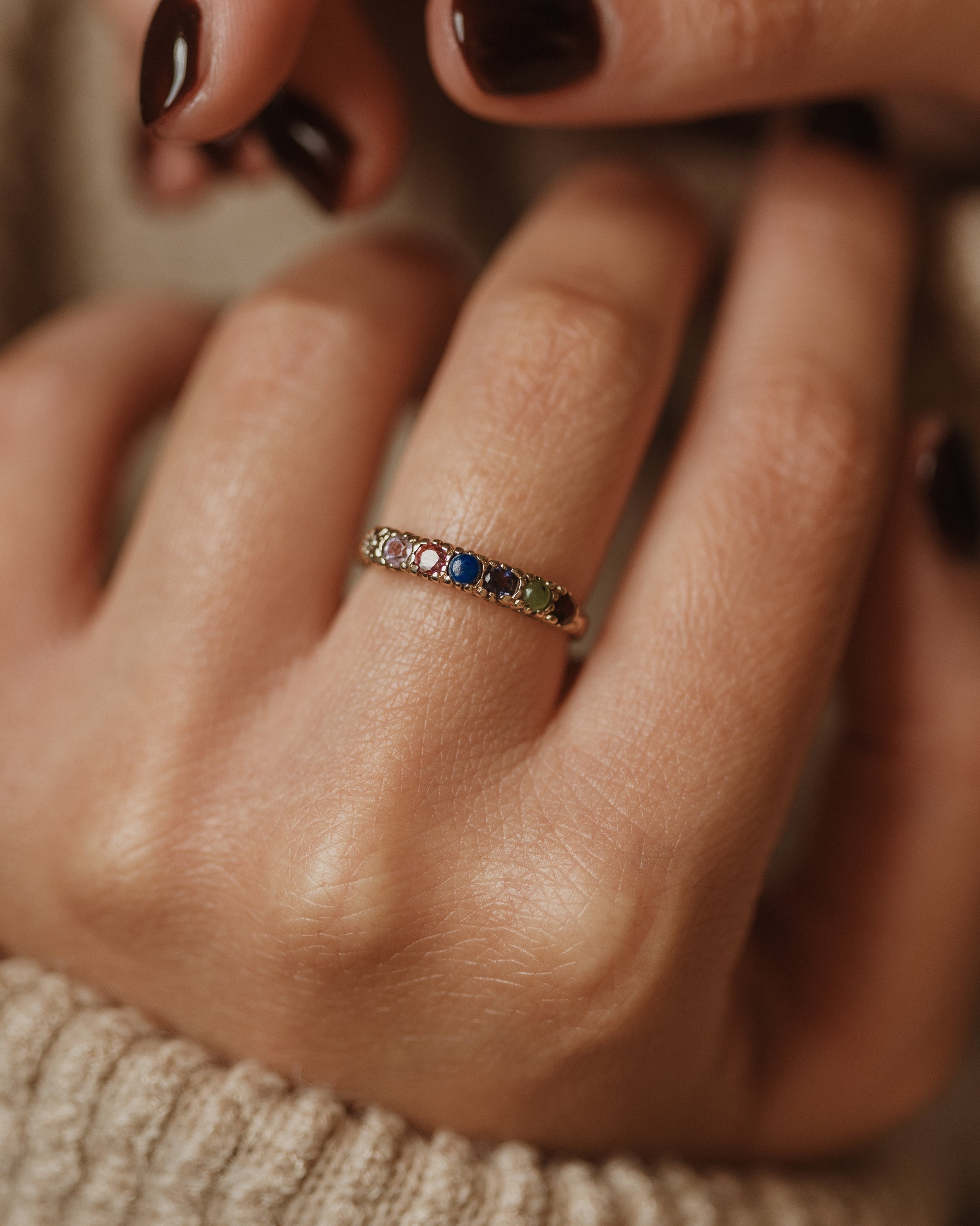 Darlene 1993 Vintage 9ct Gold Darling Acrostic Gemstone Ring