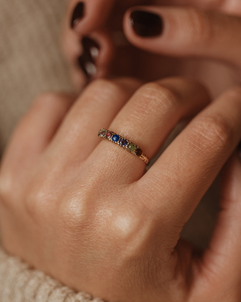 Darlene 1993 Vintage 9ct Gold Darling Acrostic Gemstone Ring