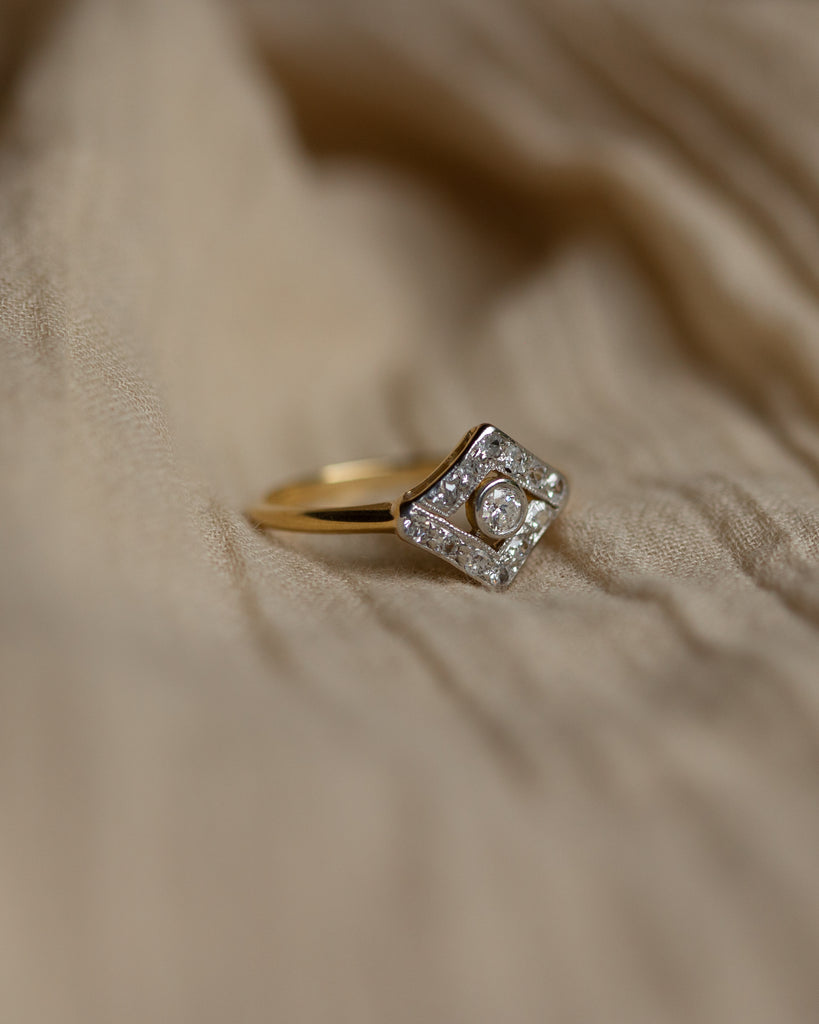 Margot Antique Art Deco 18ct Gold Diamond Kite Ring