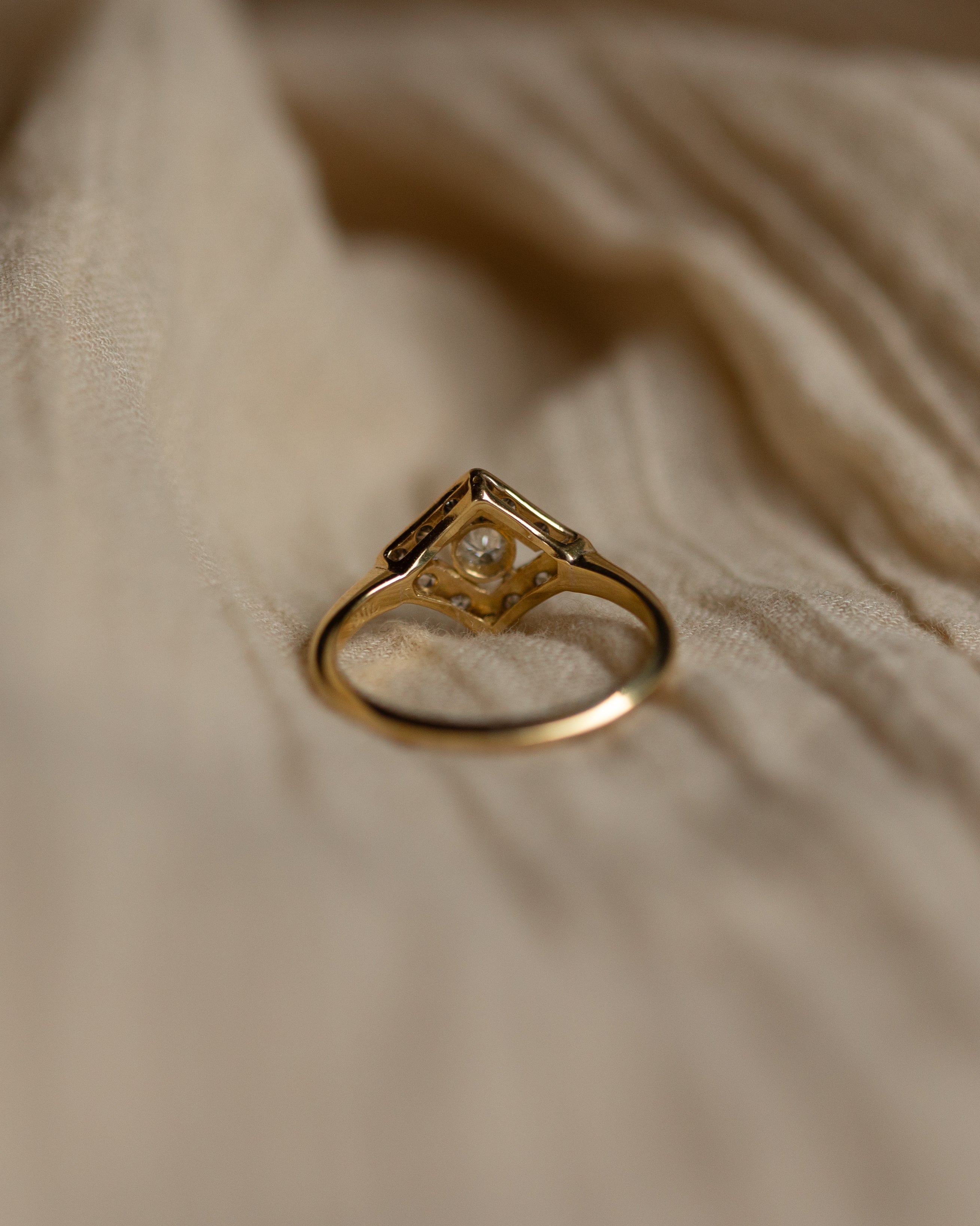 Margot Antique Art Deco 18ct Gold Diamond Kite Ring
