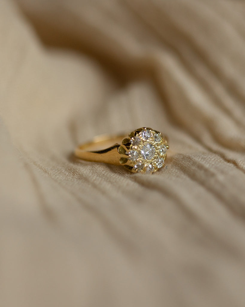 Juliette Antique 18ct Gold Diamond Cluster Ring