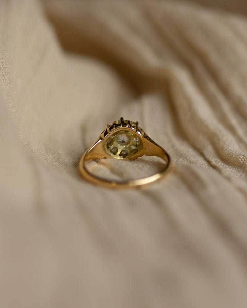 Juliette Antique 18ct Gold Diamond Cluster Ring