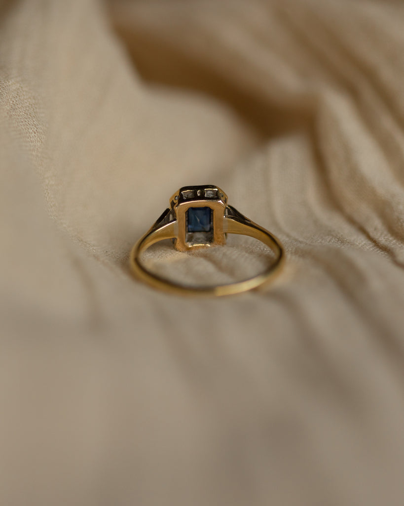 Adelaide Antique Art Deco 18ct Gold Sapphire & Diamond Ring