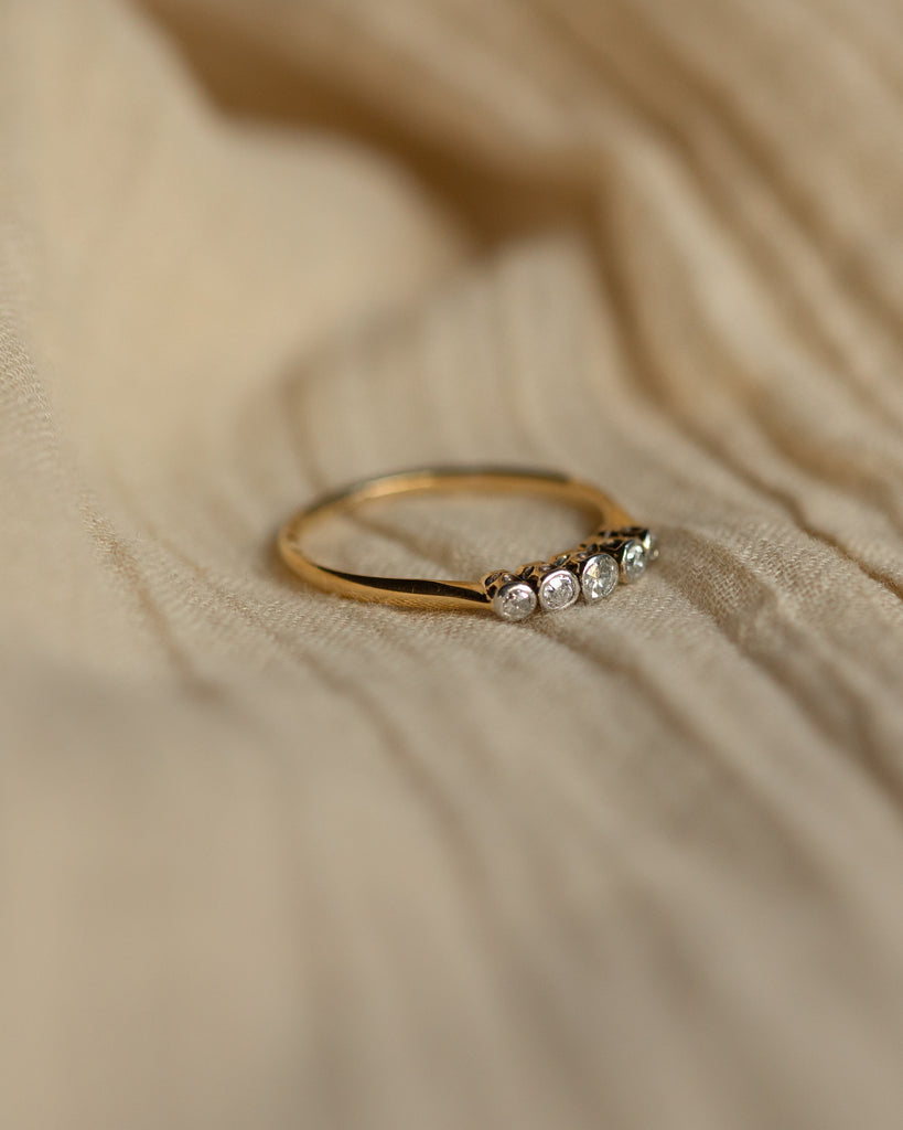 Lydia Antique 18ct Gold Diamond Five Stone Ring