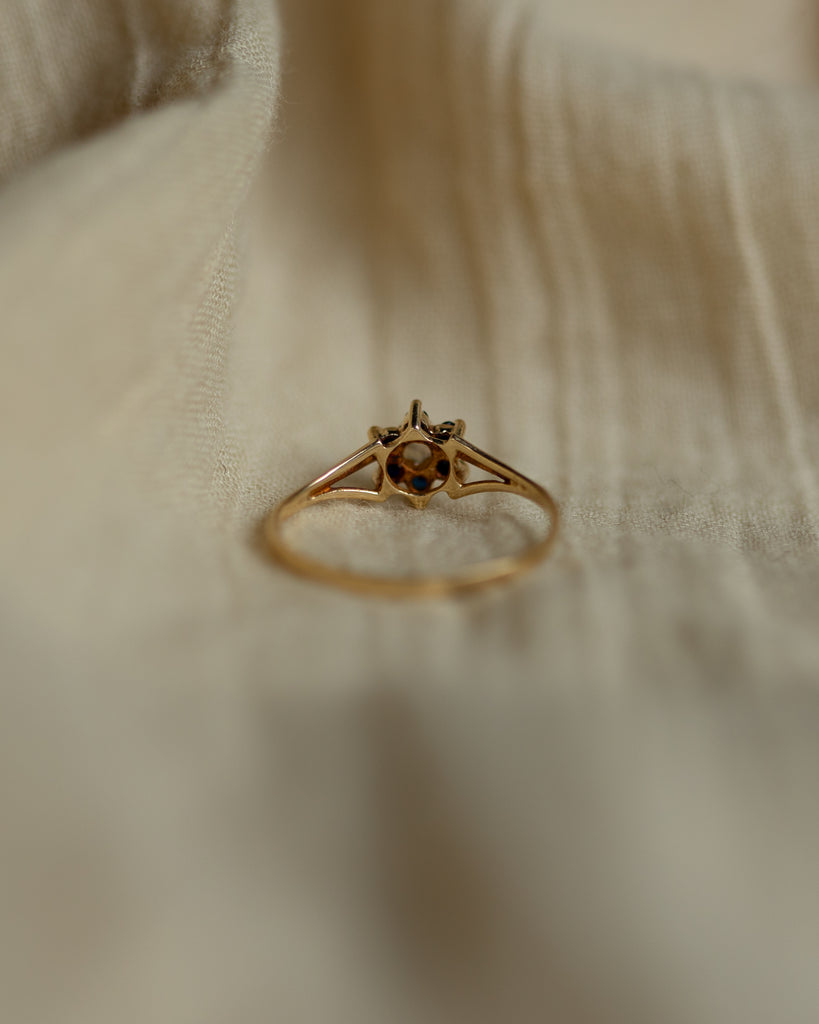 Hazel Vintage 9ct Gold Opal & Sapphire Cluster Ring
