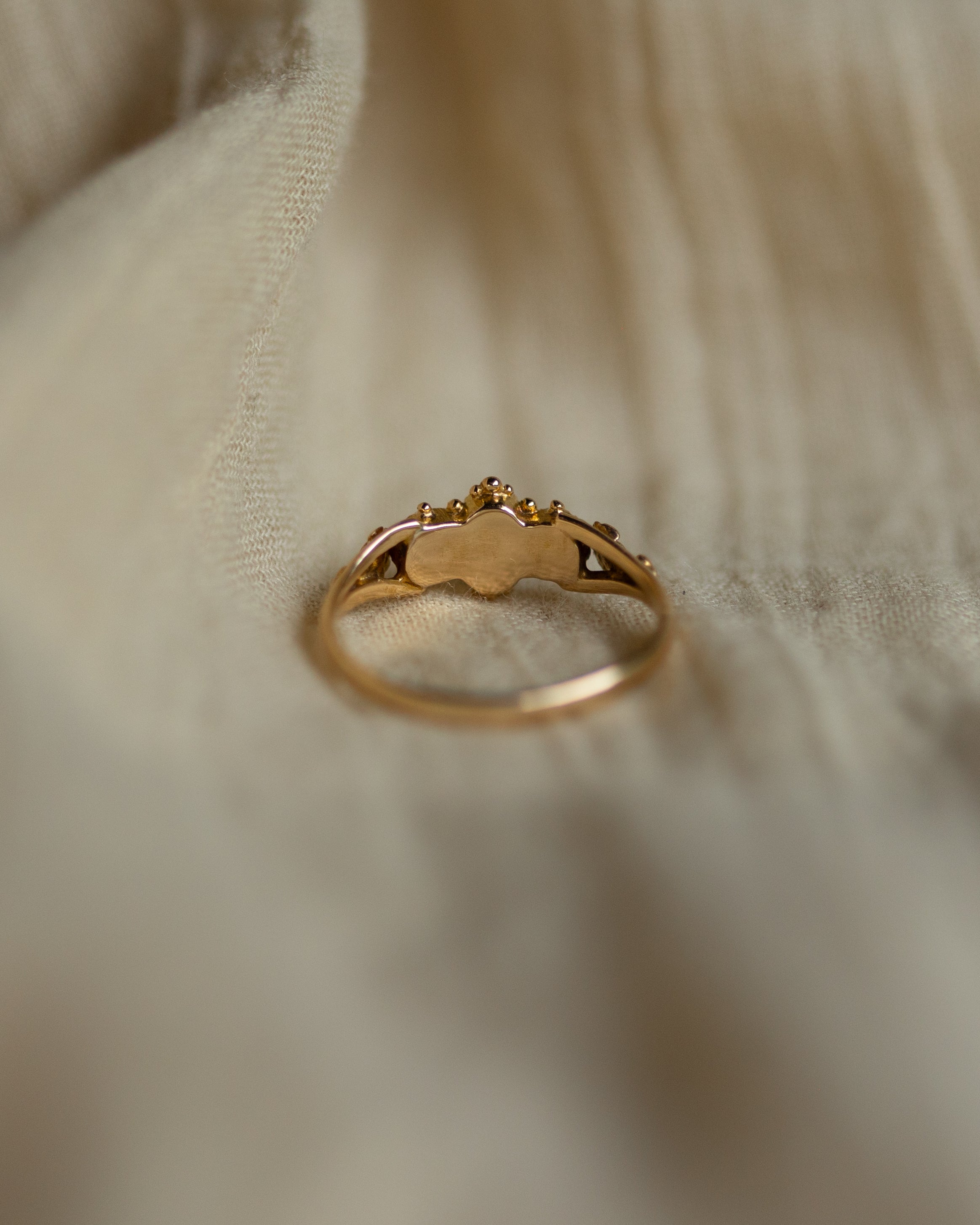 Etta Antique Victorian 14ct Gold Garnet & Pearl Ring