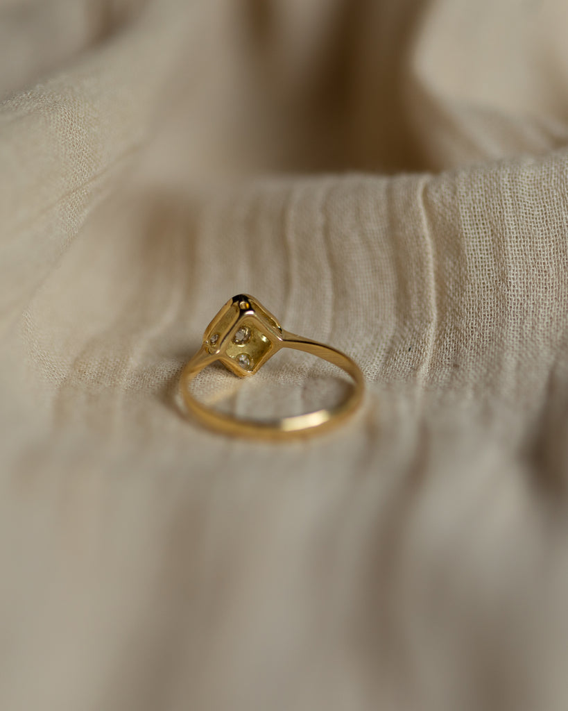 Hazel Antique Art Deco 18ct Gold Diamond Panel Ring