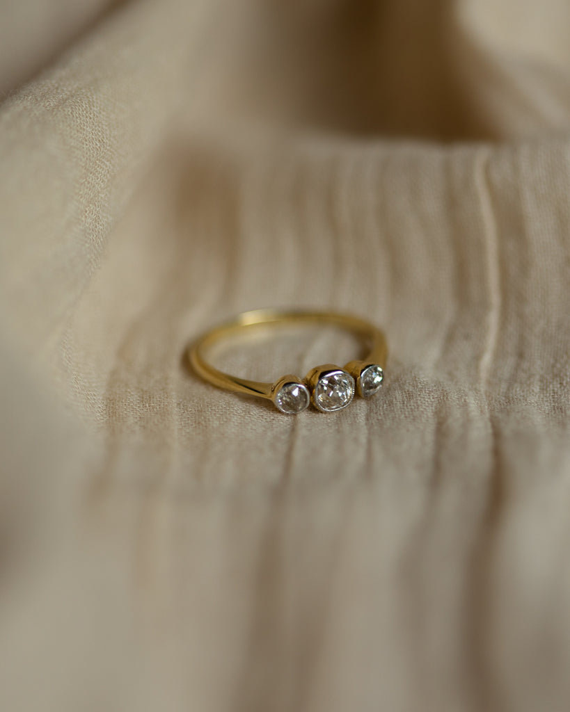 Harriet Antique 18ct Gold Diamond Trilogy Ring