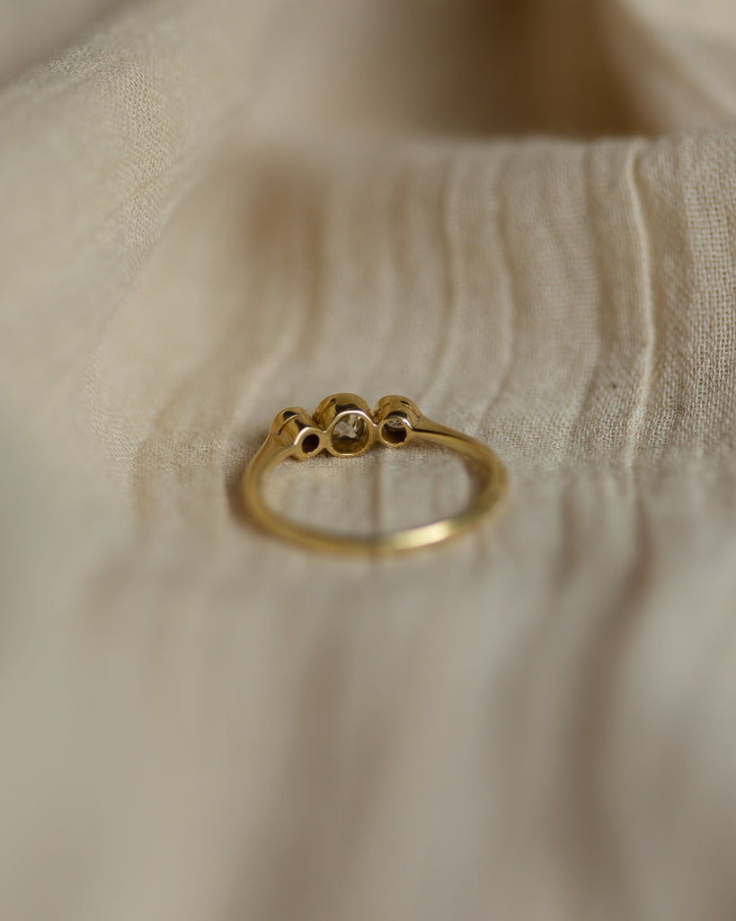 Harriet Antique 18ct Gold Diamond Trilogy Ring