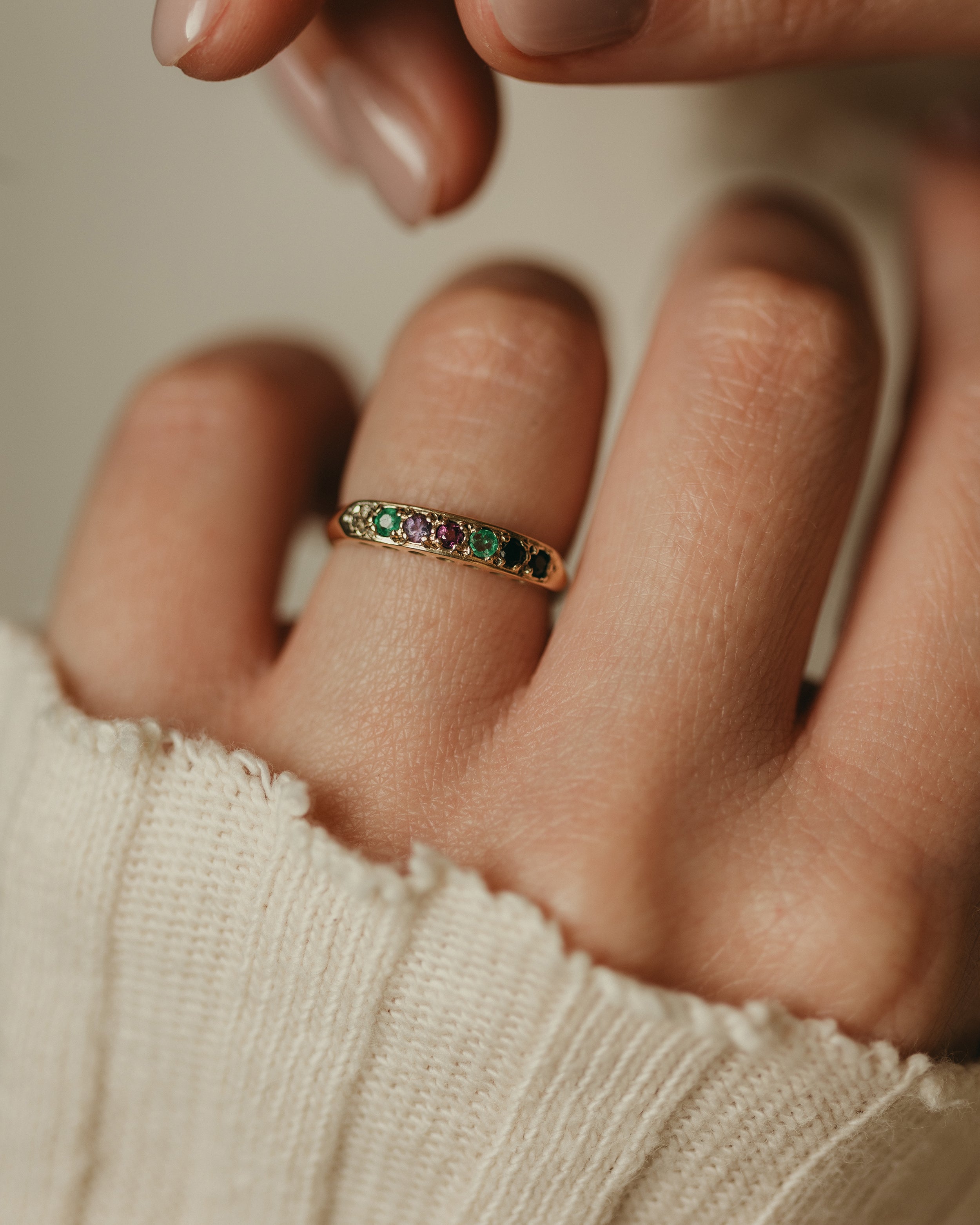Image of Rachael 1993 Vintage 9ct Gold Dearest Half Eternity Ring