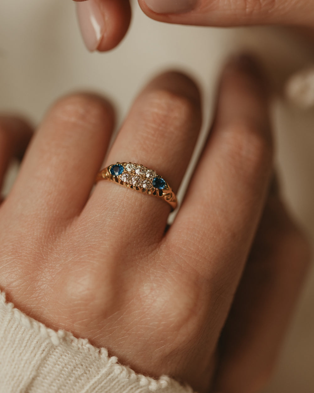 Mary Antique 18ct Gold Sapphire & Diamond Ring