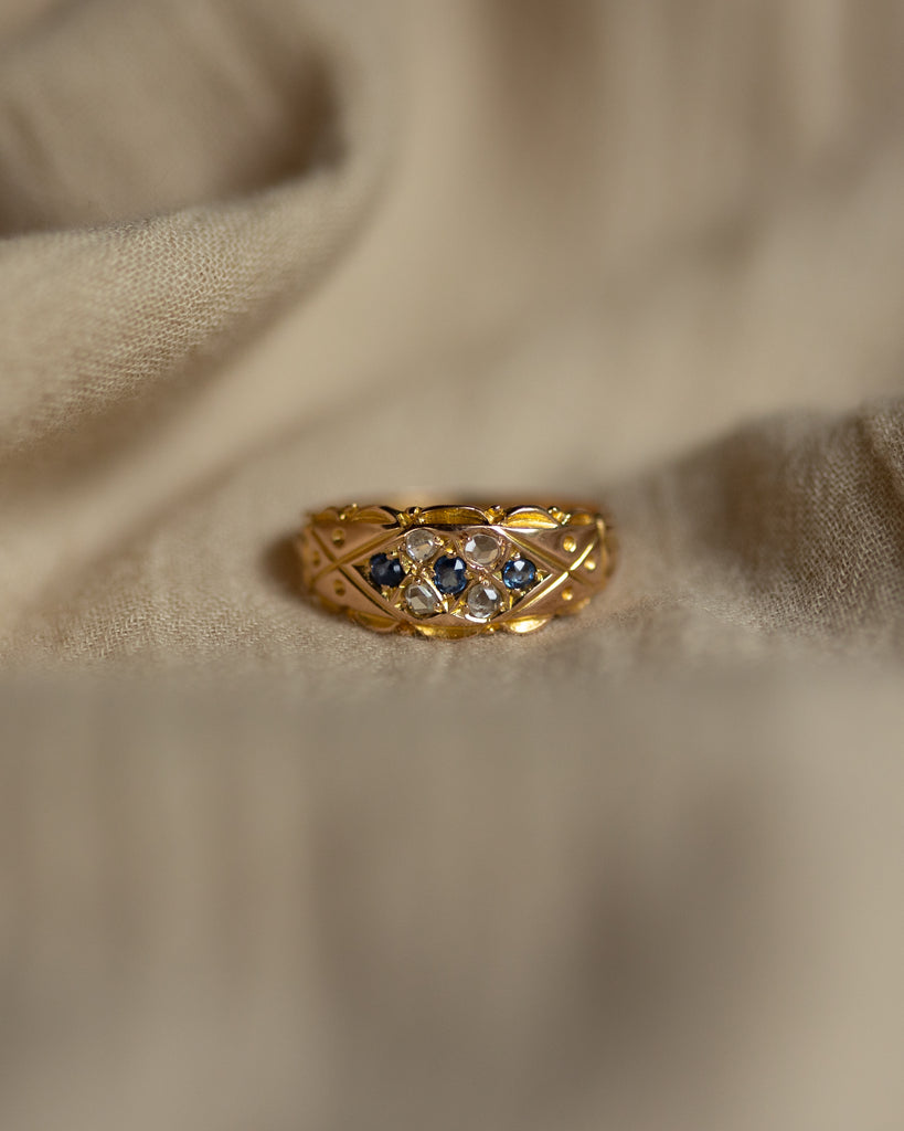 Roberta 1903 Antique 15ct Gold Sapphire & Diamond Ring