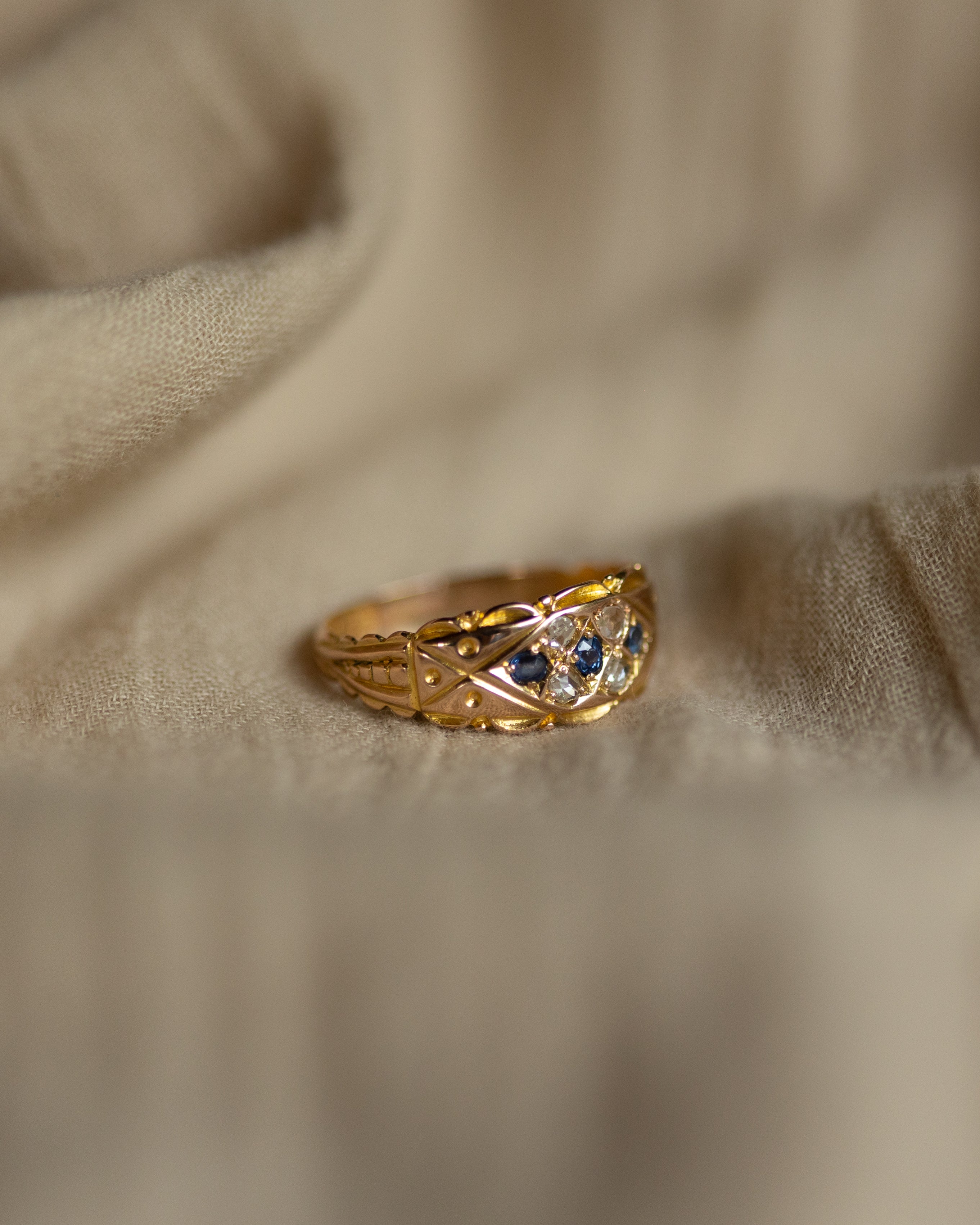 Roberta 1903 Antique 15ct Gold Sapphire & Diamond Ring