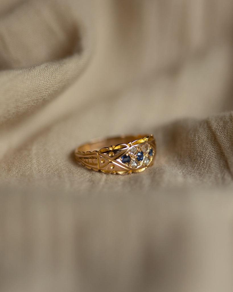 Roberta 1903 Antique 15ct Gold Sapphire & Diamond Ring