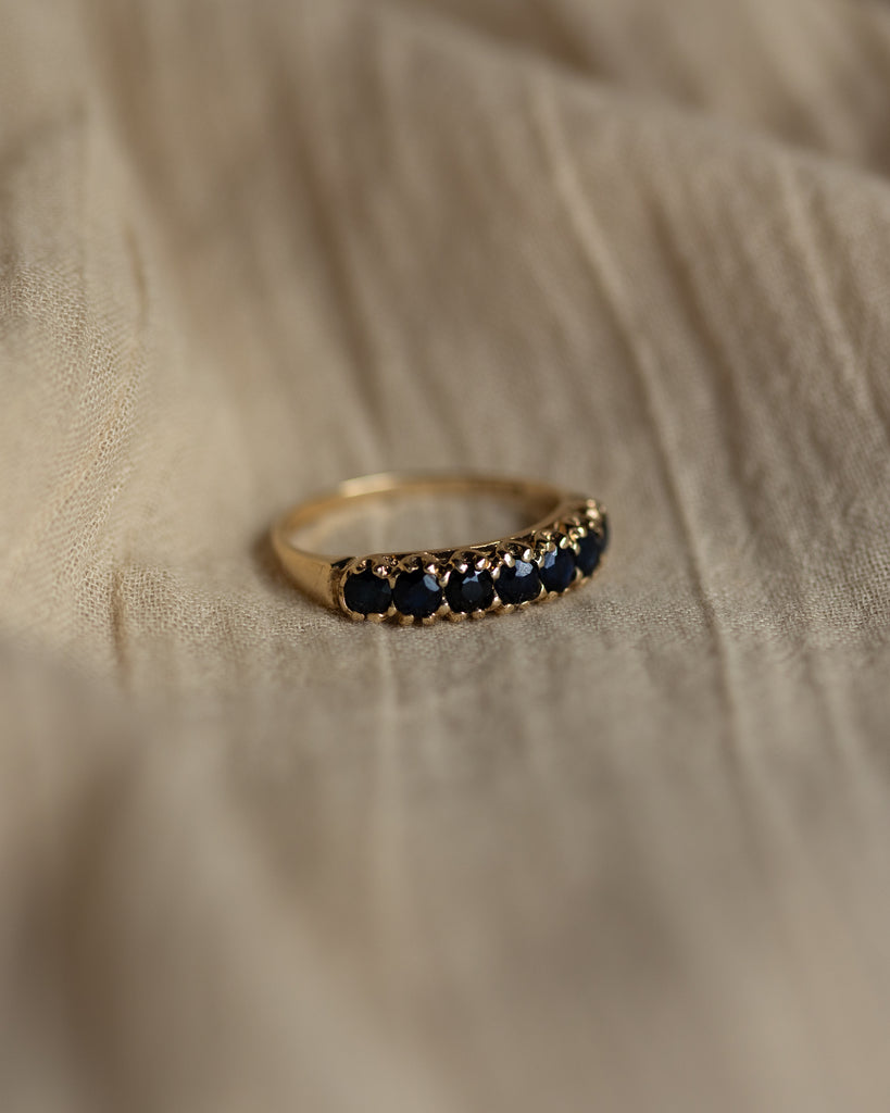 Gabrielle 1978 Vintage 9ct Gold Sapphire Half Eternity Ring