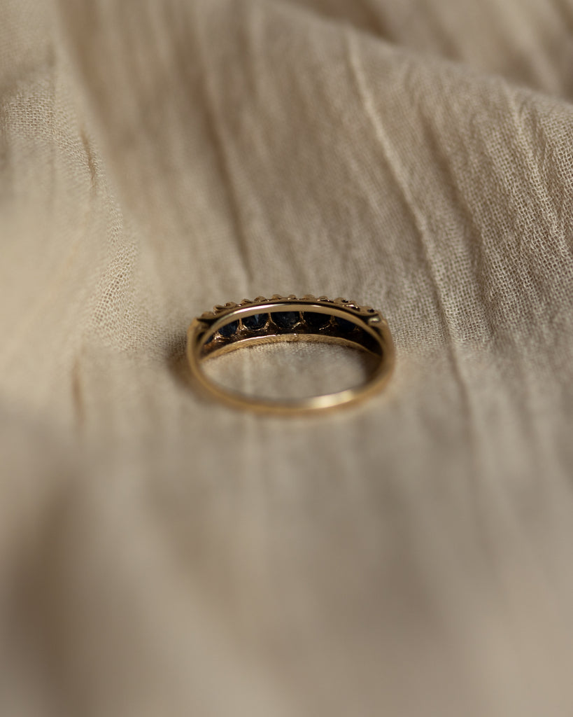 Gabrielle 1978 Vintage 9ct Gold Sapphire Half Eternity Ring