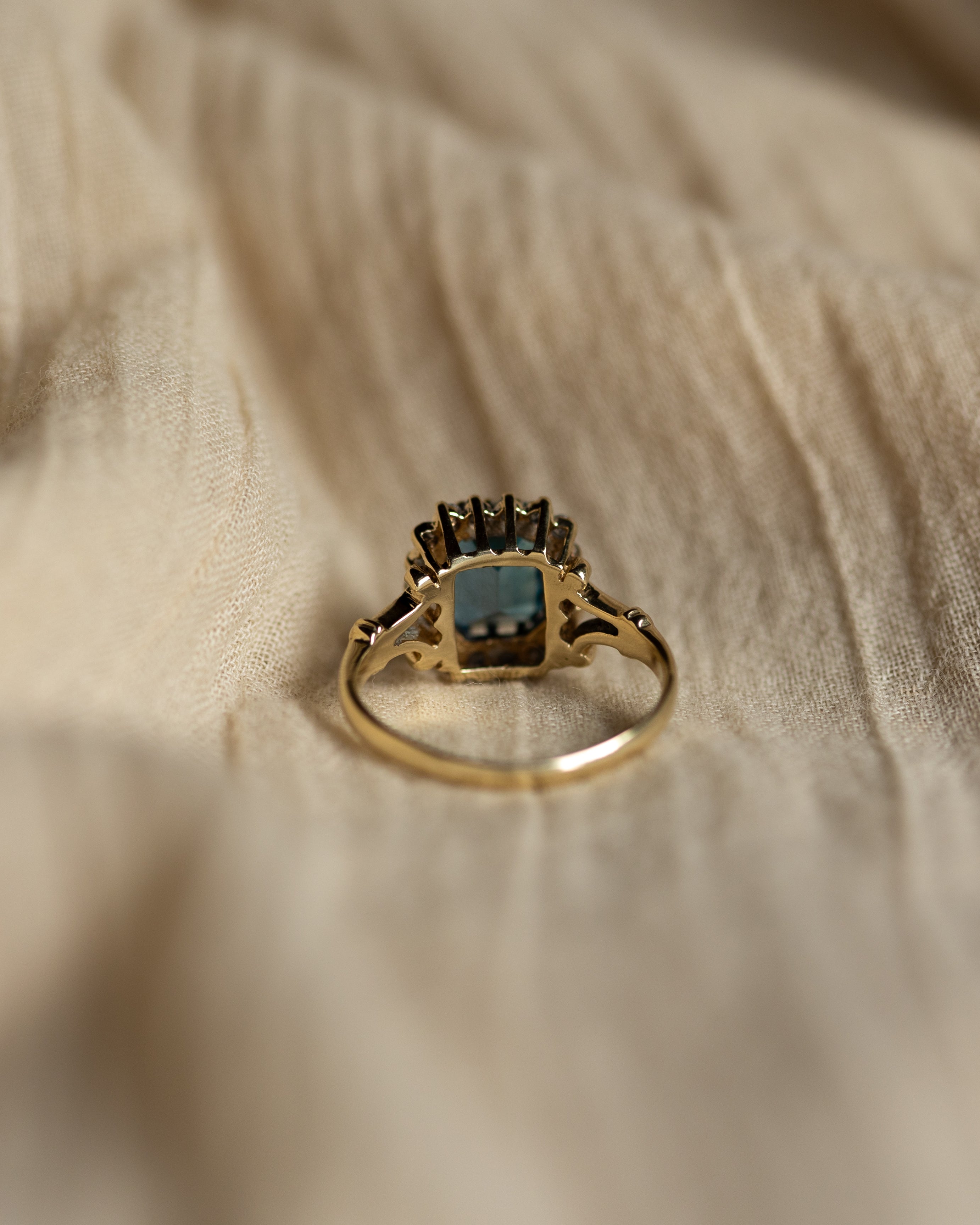 Marianne 1990 Vintage 9ct Gold Topaz & Diamond Cluster Ring
