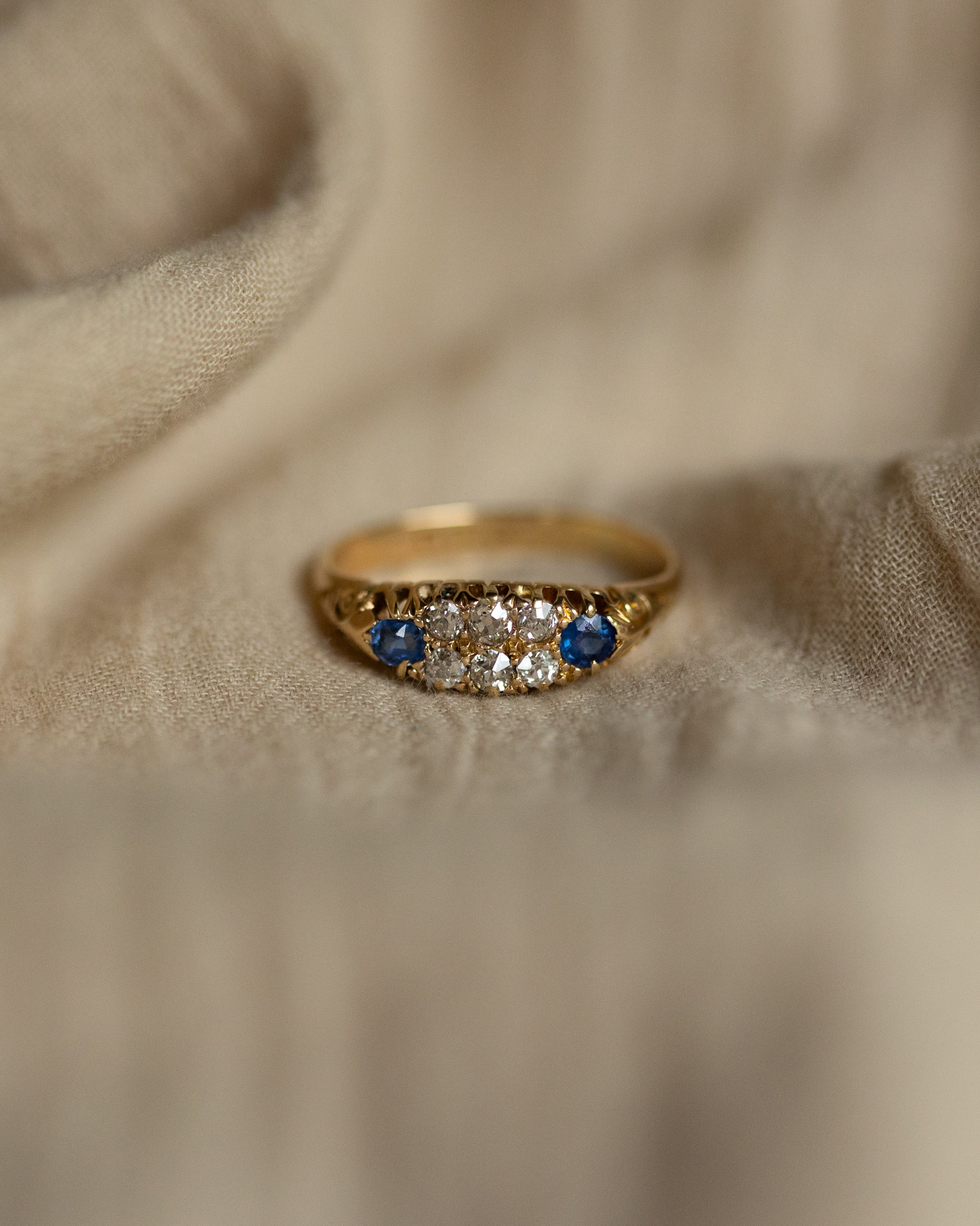 Mary Antique 18ct Gold Sapphire & Diamond Ring