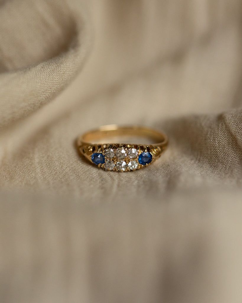 Mary Antique 18ct Gold Sapphire & Diamond Ring
