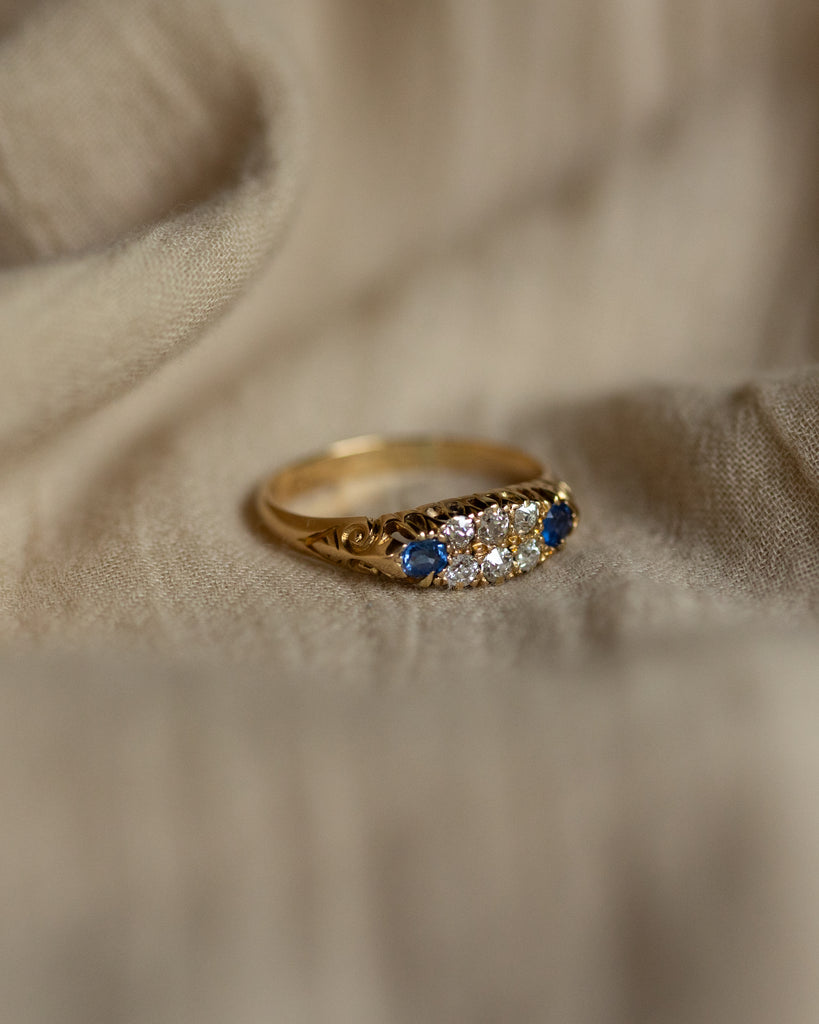 Mary Antique 18ct Gold Sapphire & Diamond Ring