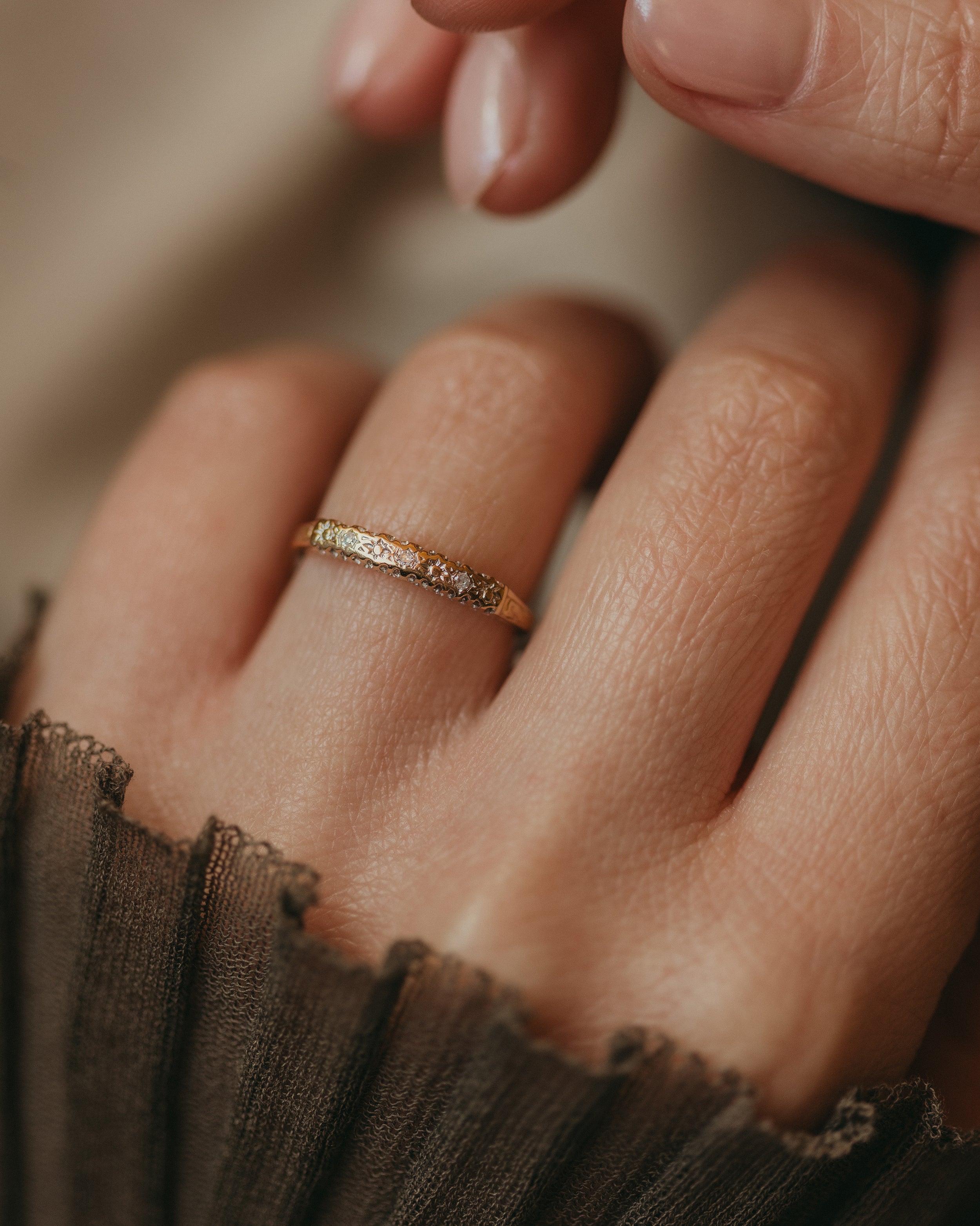 Image of Unity Vintage 9ct Gold Diamond Half Eternity Ring