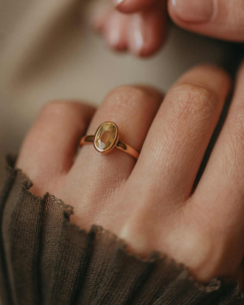 Gertrude Antique 18ct Gold Topaz Single Stone Ring