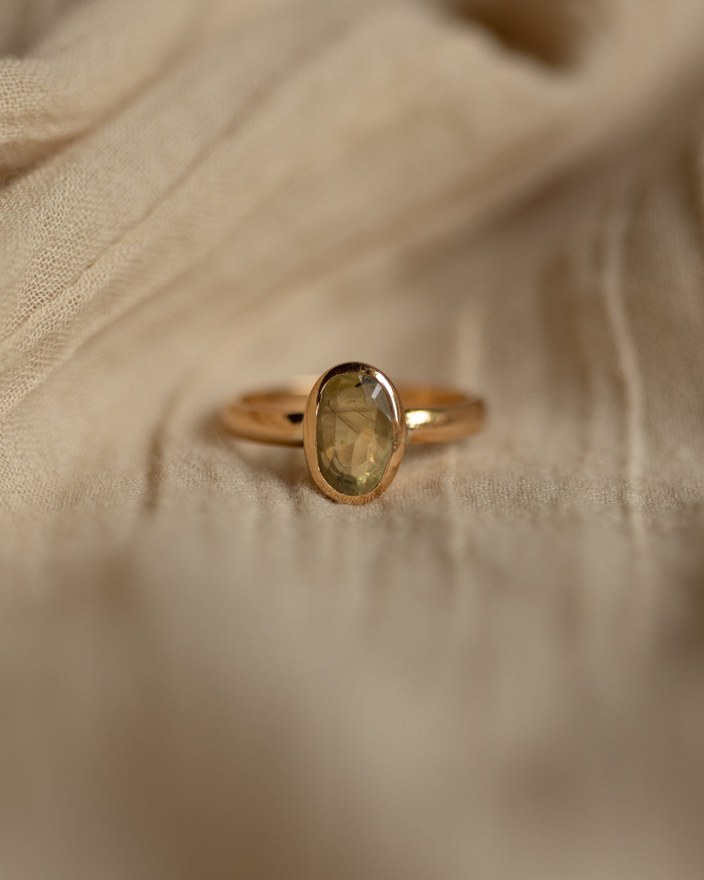 Gertrude Antique 18ct Gold Topaz Single Stone Ring