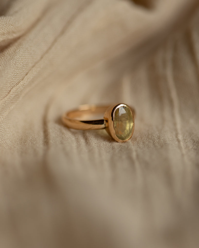 Gertrude Antique 18ct Gold Topaz Single Stone Ring