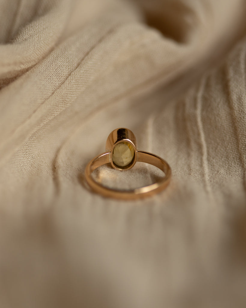 Gertrude Antique 18ct Gold Topaz Single Stone Ring