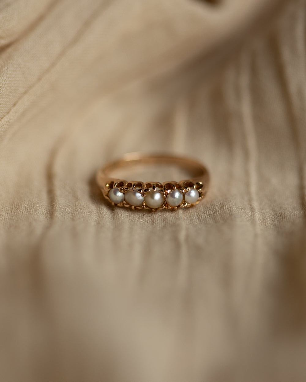 Sophronia Antique 15ct Gold Star Pearl Five Stone Ring