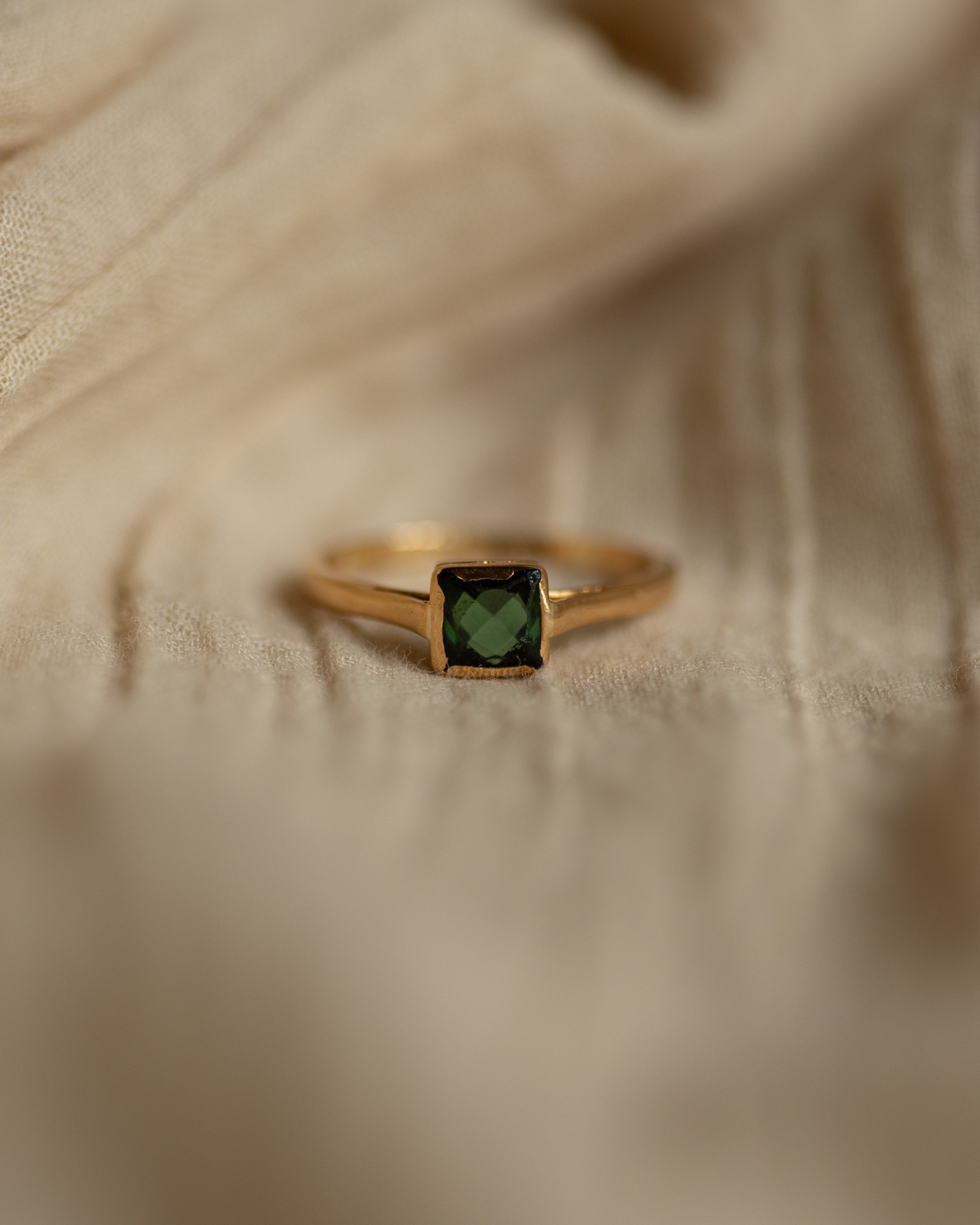 Image of Harriet 1937 Vintage 18ct Gold Tourmaline Single Stone Ring