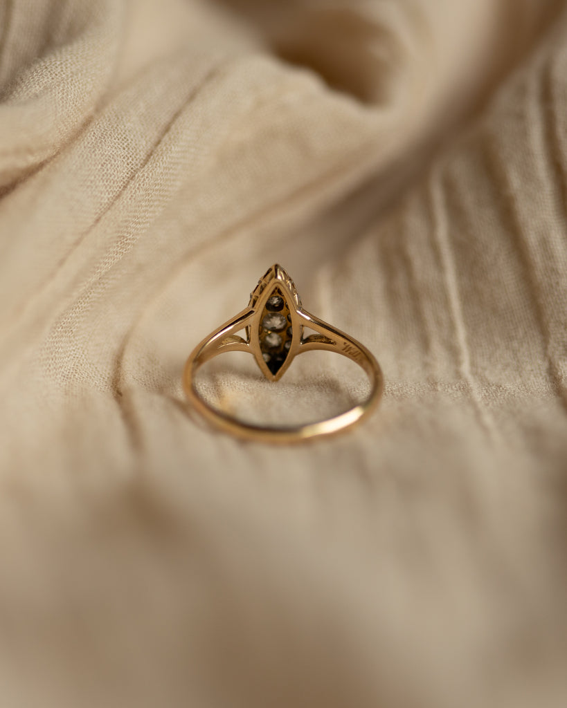 Alma 1914 Antique 18ct Gold Diamond Marquise Ring