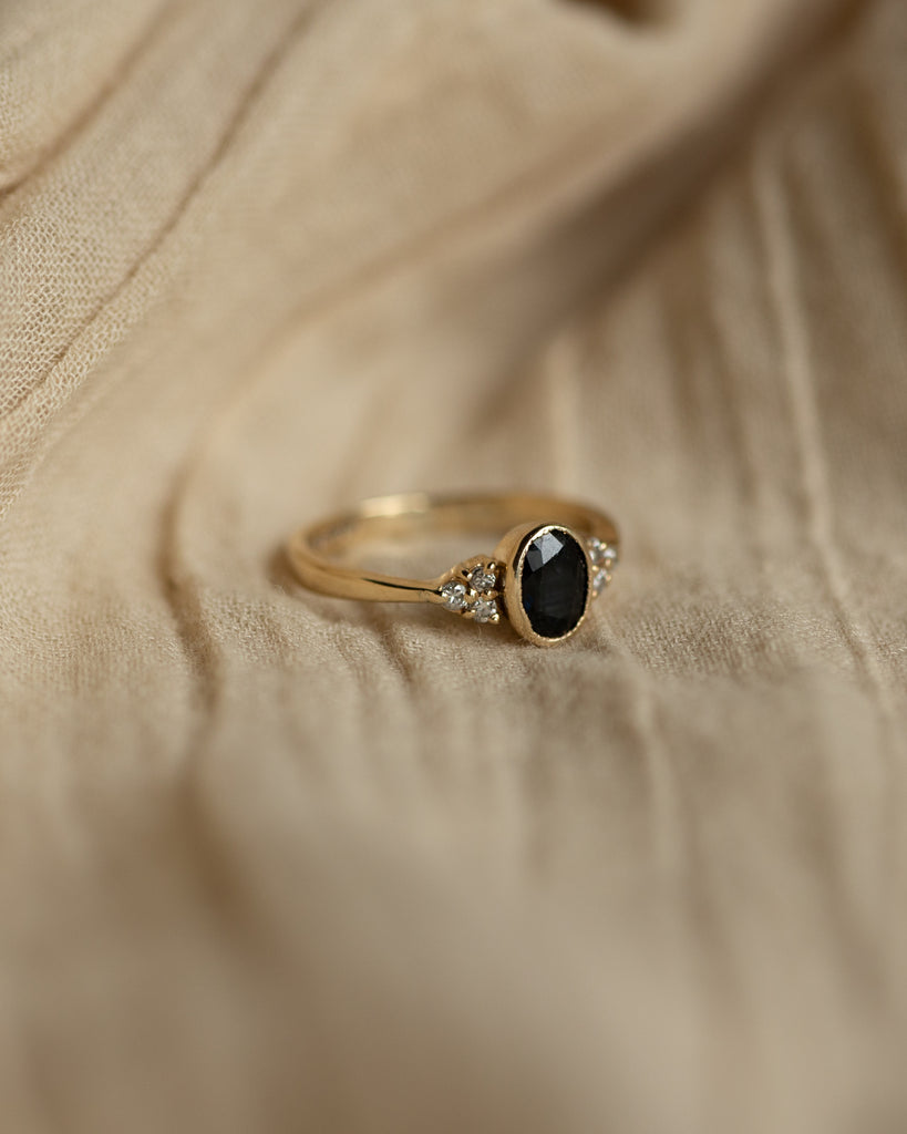 Lila 1996 Vintage 9ct Gold Sapphire & Diamond Seven Stone Ring