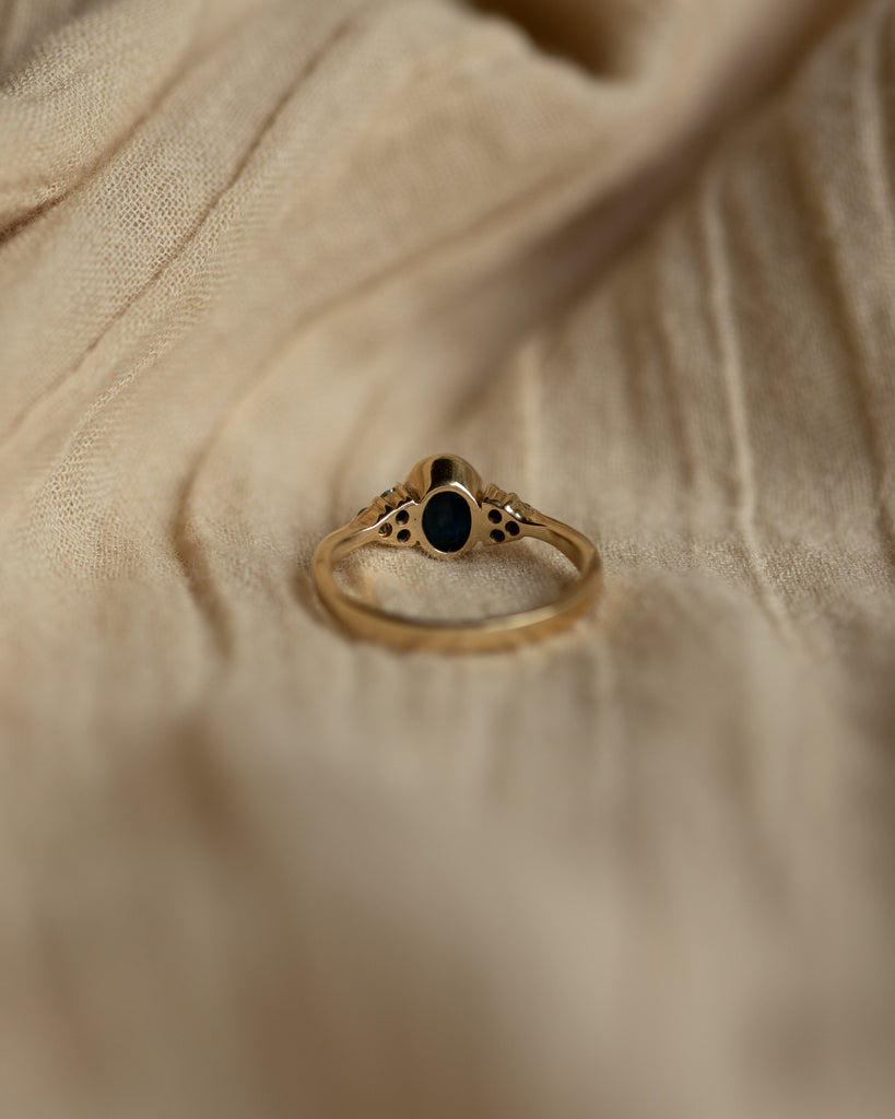 Lila 1996 Vintage 9ct Gold Sapphire & Diamond Seven Stone Ring